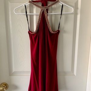 Bejeweled ruby Sky top